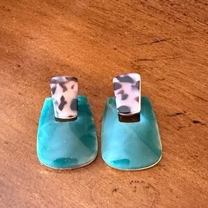 Leopard and green earring